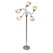 5 Head Double Shade Floor Lamp - White