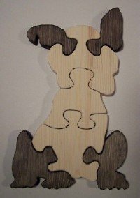318Il18PiBL Wooden Educational Jig Saw Puzzle   Doggie