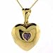 Vermeil (Gold over Silver) Heart Locket w/ Heart-Shaped Genuine Amethyst