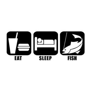 Eat Sleep Fish Vinyl Graphic Sticker Decal fisherman fishing