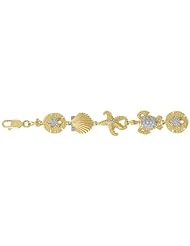 Gold Bracelet .28 Dwt Sanddollar, Shell, Starfish & Turtle Bracele