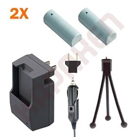 KAPAXEN Two High Capacity NB-9L Battery Packs + Charger Kit + Bonus Mini Tripod for Canon Powershot SD4500 IS / ELPH 510 HS / ELPH 520 HS / ELPH 530 HS Digital Cameras