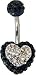 Crystal Heart Belly Ring by GlitZ JewelZ © - it takes more than 105 crystals to make this BLING!! - treat yourself or a friend with this wonderfull belly button ring - packed in a lovely velvet pouch