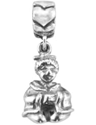 Bacio Rockin Two Dangling Silver Japanese Lady Charm. Made in Italy!