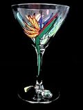Bird of Paradise Design - Hand Painted - Martini - 7.5 oz.