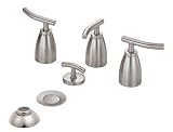 Danze D326454BN Sonora Double-Handle Bidet Faucet with Built-In Diverters, Brushed Nickel