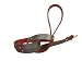 4 Ft silver leather leash with red leather star charms