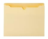 Globe-Weis File Jackets, 11 Point, Double Top Tab, 1-Inch Expansion, Letter Size, Manila, 50 Jackets per Pack (24910)
