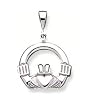 14kt White Gold Irish Celtic Claddagh Pendant