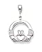 14kt White Gold Irish Celtic Claddagh Pendant