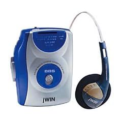 Blue AM/FM Stereo Cassette Player With Bass Boost