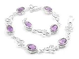 Sterling Silver Genuine Amethyst Celtic Knot 7.5