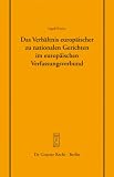 Produkt-Bild: Das Verh&auml;ltnis europ&auml;ischer zu nationalen Gerichten im europ&auml;ischen Verfassungsverbund (Schriftenreihe der Juristischen Gesellschaft Zu Berlin): ... Gesellschaft zu Berlin am 14. Dezember 2005