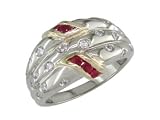 Chais - size 6.25 14K Gold Ruby & Diamond Ring - B0002HG9GA