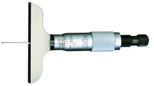 Starrett 449AZ-3R 0-Inch to 3-Inch 001-Inch Graduation 2-12-Inch Base Micrometer Depth Gage with Non-Rotating Blade and Case