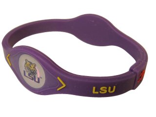 LSU Tigers Bracelet Wristband PURPLE & YELLOW (Medium, 7.5