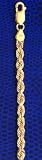 4.00MM 14kt Gold Diamond Cut Rope Bracelet
