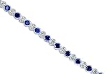 Must Have Round Cut Created Sapphire & White CZ Tennis Bracelet in Sterling Silver