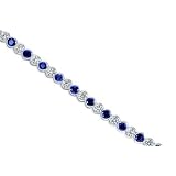 Must Have Round Cut Created Sapphire & White CZ Tennis Bracelet in Sterling Silver