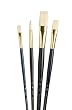Princeton Brush Set Bristle Round 6, Bright 8, Flbert 4 Flat 12