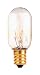 25 Watt T8 Tubular Incandescent Light Bulb / Candelabra Base / Clear / 25T8