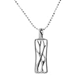 Sterling Silver Abstract Vine Pendant, 18'