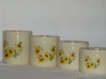 4 piece Canister Set with Sunflower decal