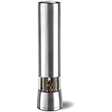 Cole & Mason Hampstead Precision Electric Pepper Grinder with LED Light, Stainless Steel