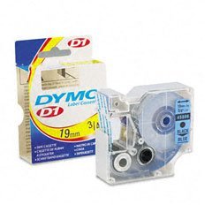 3/4X23 Black Print/ Blue Tape Dymo D1 Tape