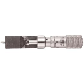 Starrett 208DZ Can Seam Micrometer, Stainless Steel, With Depth Gage (.200" Range) In Case, 0-.375" Range, .001" Grad