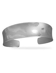 Rhodium Plated Polished and Satin Cuff Bracelet
