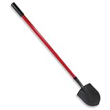 Round Point Shovel - Fiberglass Long Handled Dirt, Garden and Landscaping Spade