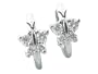Small Diamond Butterfly Huggies Earrings, 18k Gold