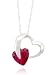 10k White Gold Heart Created Ruby Pendant, 18