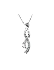 Infinity Pendant Necklace with Diamonds in Sterling Silver