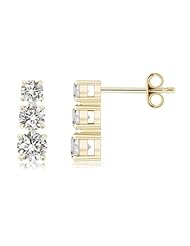 1.97 ct Three Stone Round Diamond Earrings
