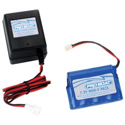 7.2V NiMH Battery w Charger: Mini-V&C by Pro Boat