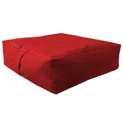 Large Bean Floor Garden Slab Cushion Stool Pouffe in Red, Great for Indoors and Outdoors. Ideal for Relaxing and Occasional seating, Made from High Quality Water Resistant Material, Available in 10 Great Colours