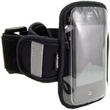 Navitech Black Neoprene Water Resistant Sports Gym, Jogging / Running Armband Case with 