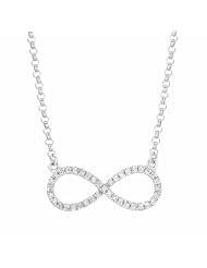 Sterling Silver 0.195ct Diamond Infinity Necklace (H-I, I2-I3)