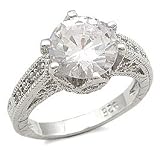 3 Carats Antique Style CZ Engagement Ring
