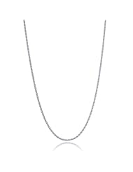Silver with Rhodium Finish 1.5mm wide Diamond Cut Spiga Chain with Lobster Clasp