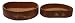 Terracotta asian bonsai planters / pots - ceramic, set of 2, kidney shaped