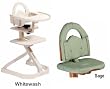 Svan High Chairs from Scandinavian Child with Infant Kit and Cushion, Sage Cushion with Whitewash Wood