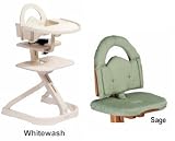 Svan High Chairs from Scandinavian Child with Infant Kit and Cushion, Sage Cushion with Whitewash Wood
