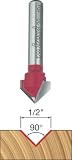 Freud 20-104 1/2-Inch Diameter 90-Degree V-Grooving Router Bit with 1/4-Inch Shank