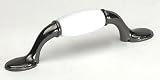 Cabinet Pull, Concord Black Nickel & Wht. Ceramic
