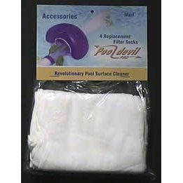 PACKAGE OF 4 REPLACEMENT FILTER SOCKS FOR POOLDEVIL