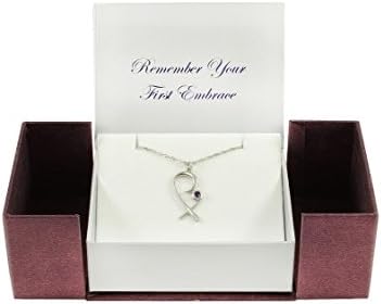 The Mommy Pendant - Mother Embracing Child Pendant in Silver with Birthstone, Emerald (May), 18" Diamond Cut Necklace