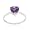 Sterling Silver Amethyst Solitaire Heart Ring